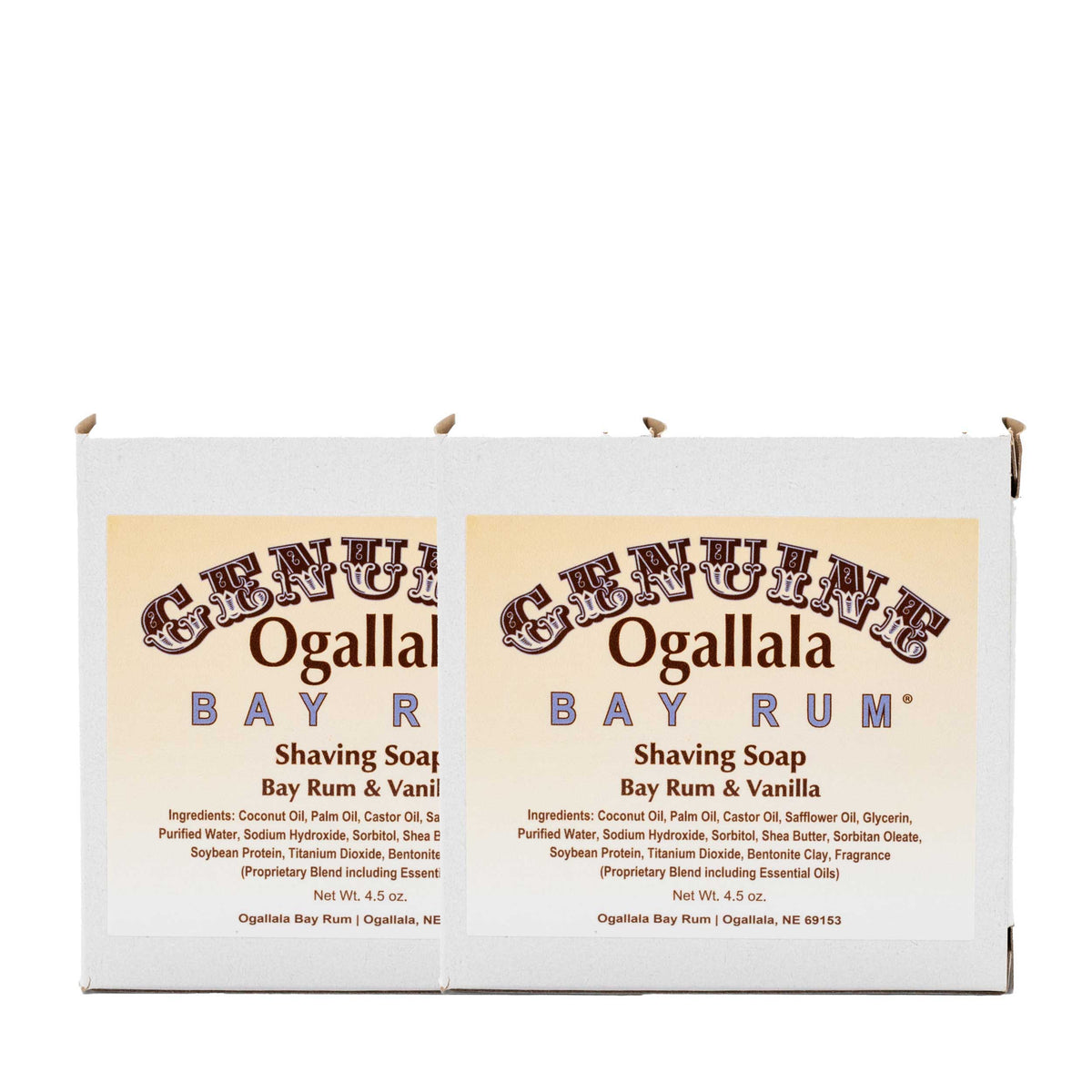 Shaving Soap | 4.5 oz | Pack of 2 | Multiple Scents | Ogallala Bay Rum