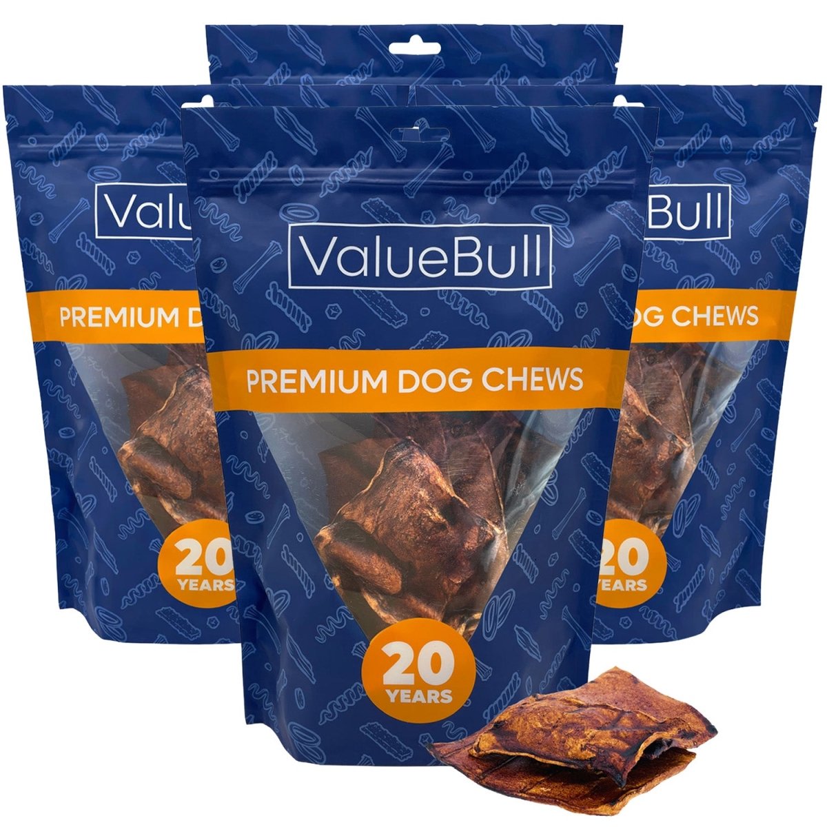 ValueBull USA Beef Rawhide Chips for Dogs, Beef, 4 Pound