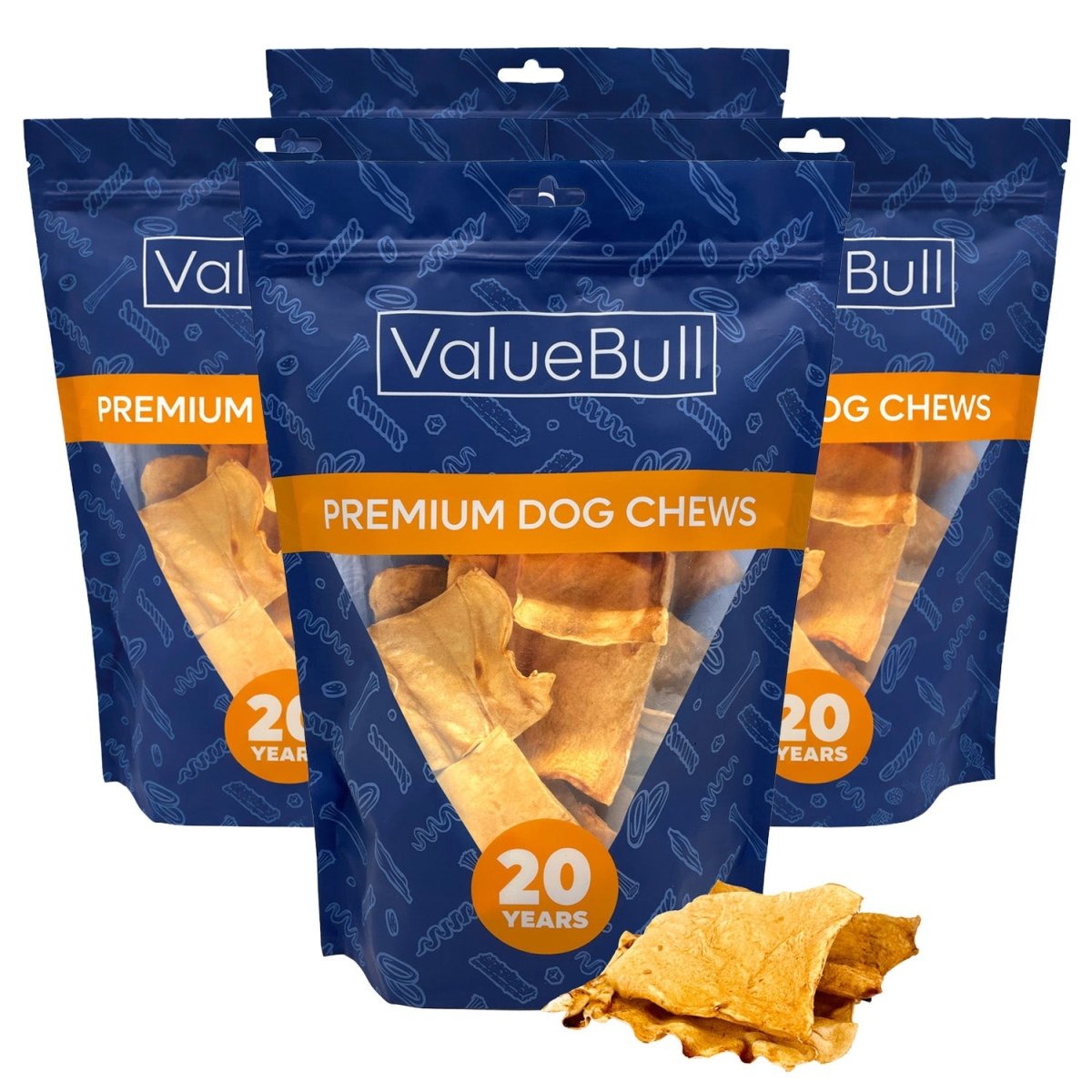 ValueBull USA Beef Rawhide Chips for Dogs, Chicken, 4 Pound