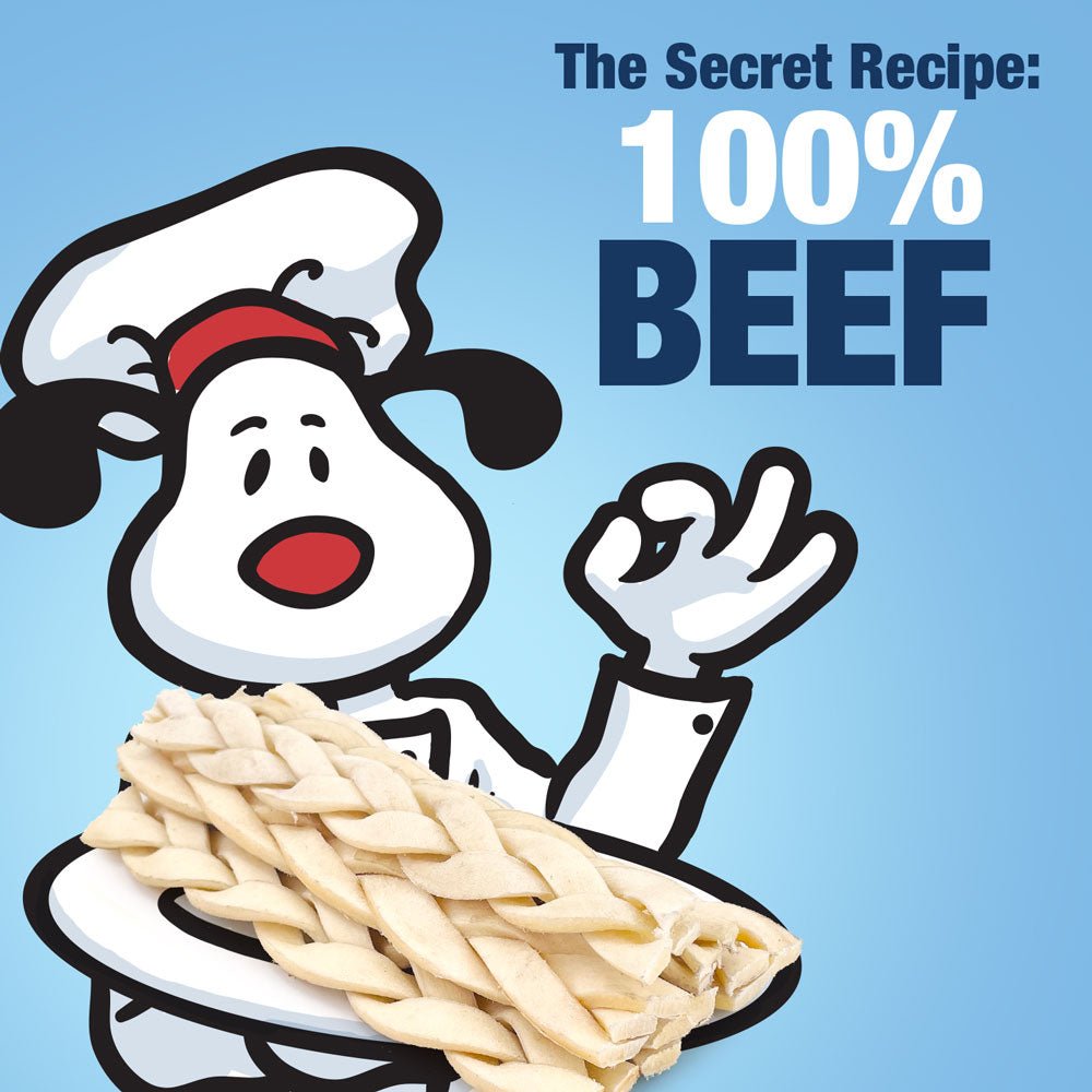 ValueBull Beef Cheek Braid Dog Chews, 5-6 Inch, 25 Count