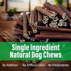 ValueBull Beef Collagen Sticks for Large Dogs, 6 Inch Jumbo Chew, 50 Count