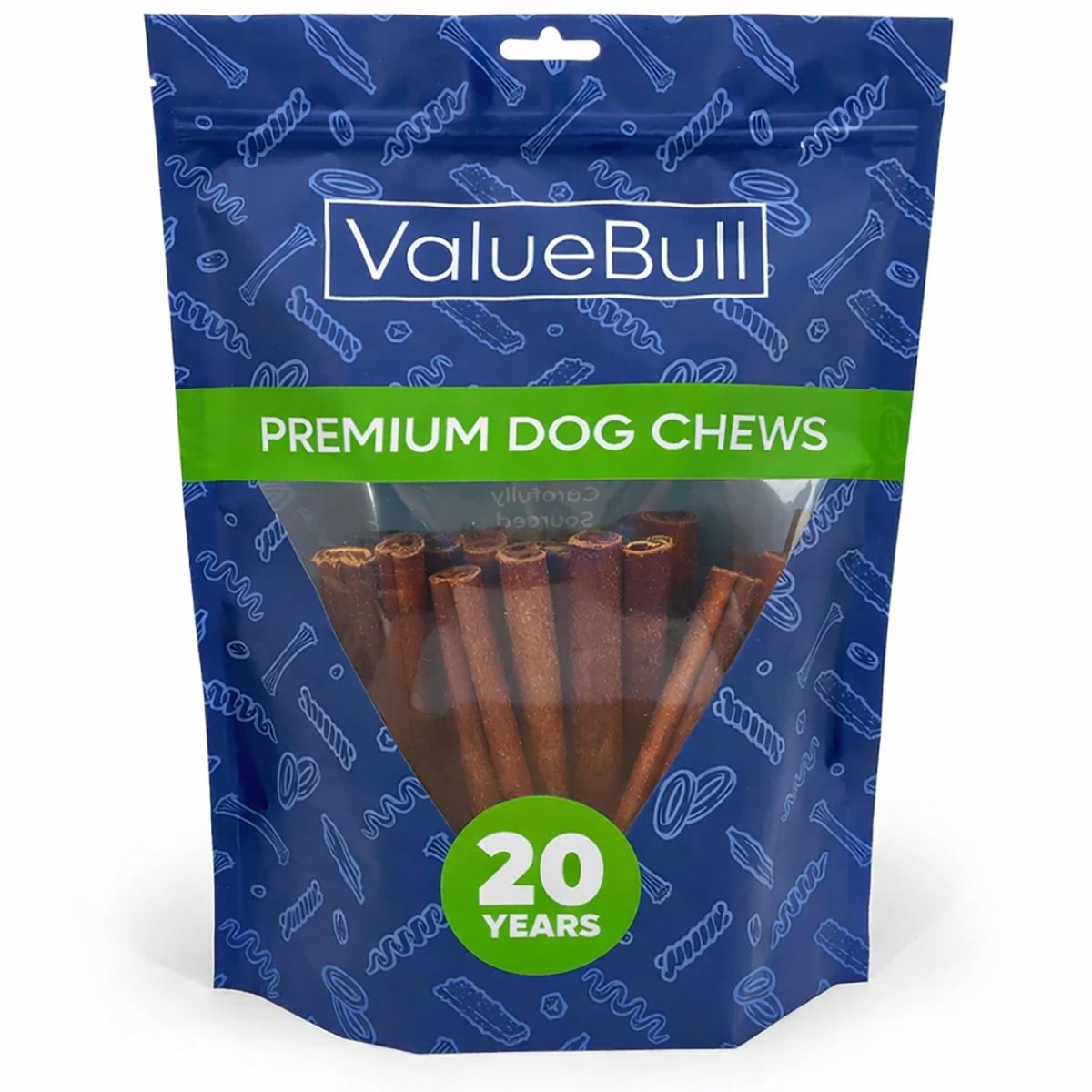 ValueBull Buffalo Collagen Sticks for Dogs, 6 Inch Medium Chews, 25 Count