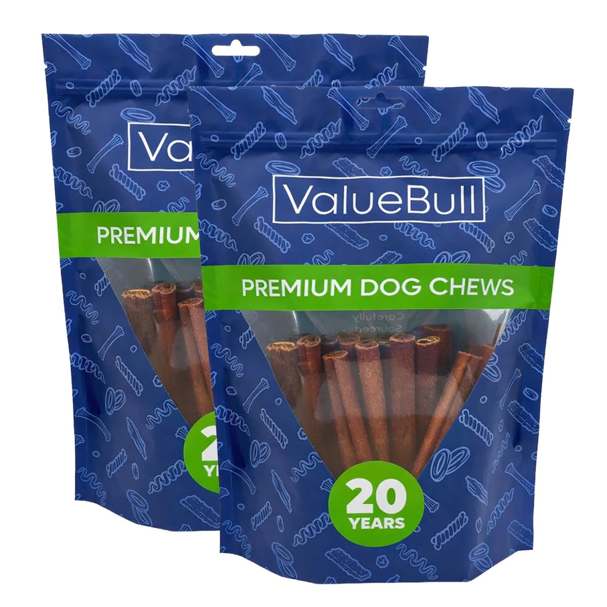 ValueBull Buffalo Collagen Sticks for Dogs, 6 Inch Medium Chews, 50 Count