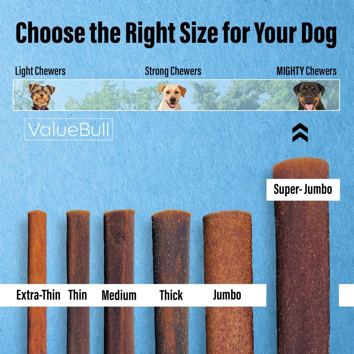 ValueBull Beef Collagen Sticks, 6 Inch Super Jumbo Chews, 50 Count