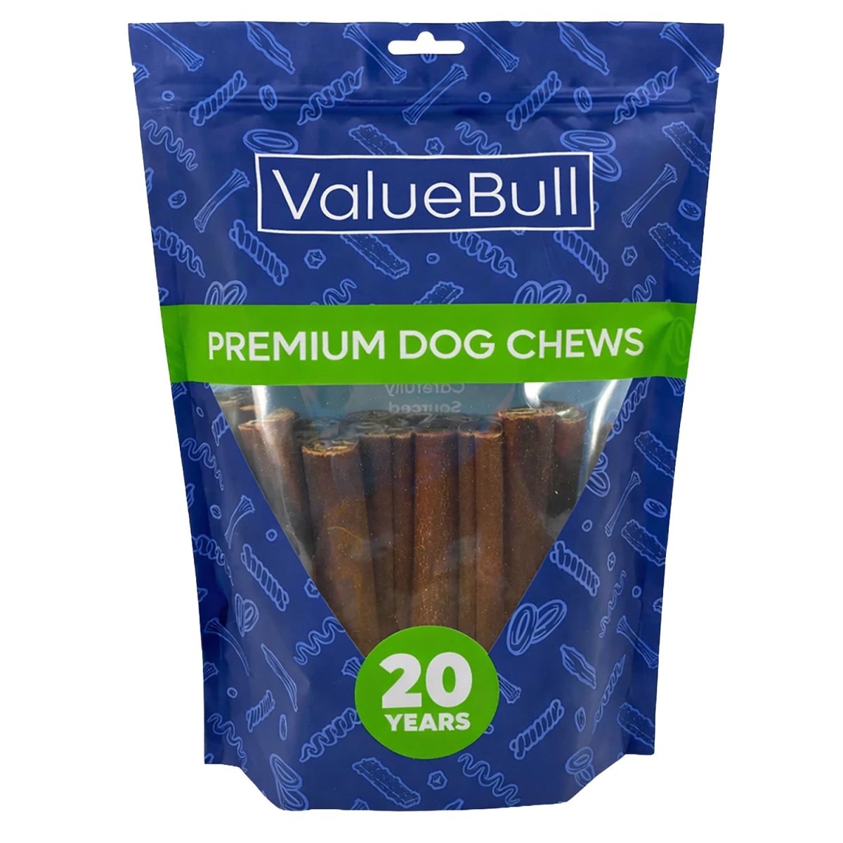 ValueBull Buffalo Collagen Sticks for Dogs, 6 Inch Thick Chews, 25 Count