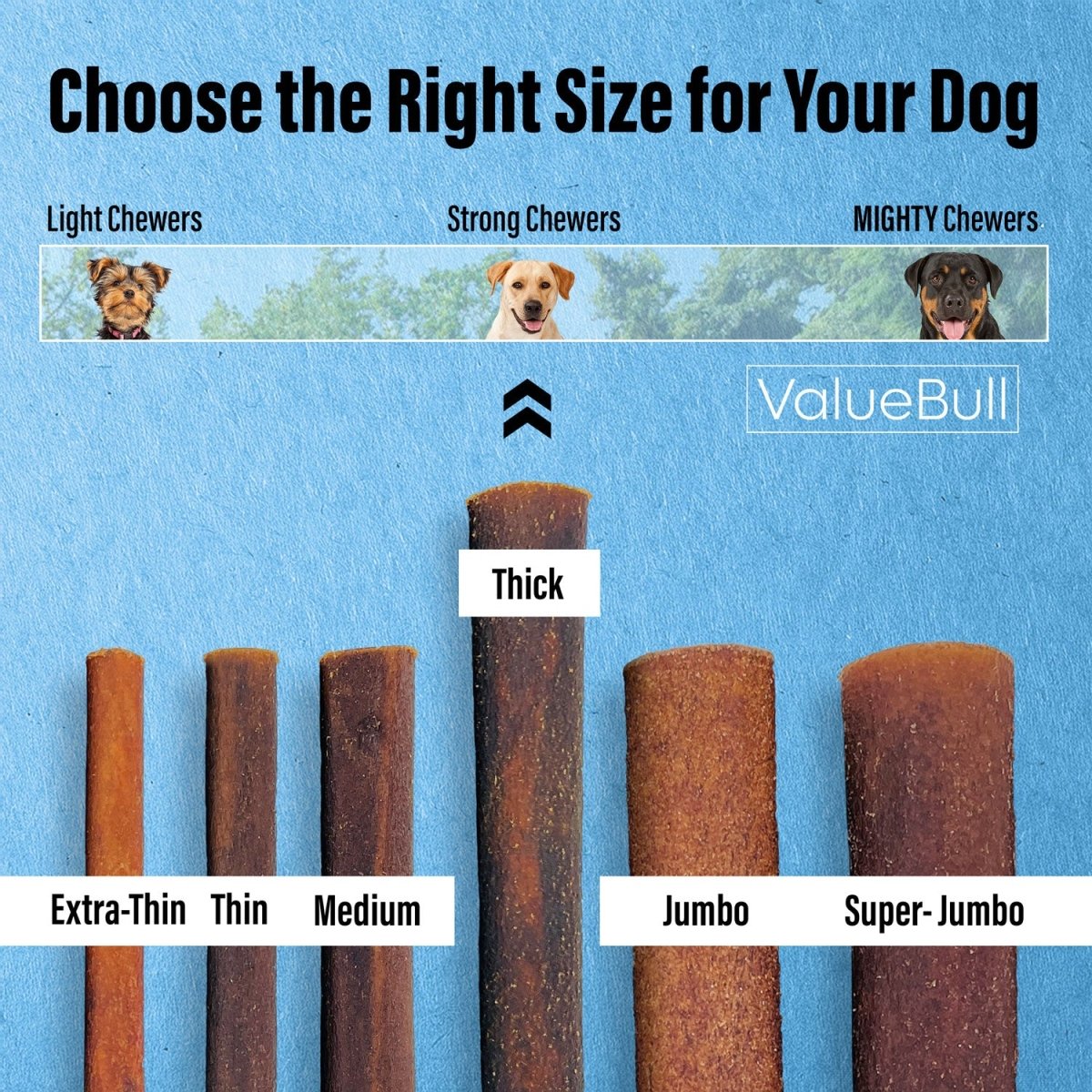 ValueBull Beef Collagen Sticks for Dogs, 6 Inch Thick Chews, 50 Count