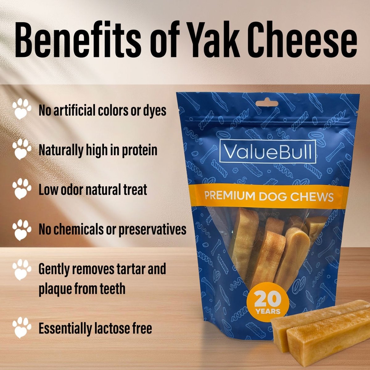 ValueBull Himalayan Yak Cheese Dog Chews, Large, 4 Pound