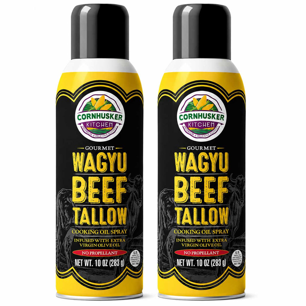 Wagyu Beef Tallow Cooking Oil Spray | Pack of 2 | 10 oz | Cornhusker Kitchen