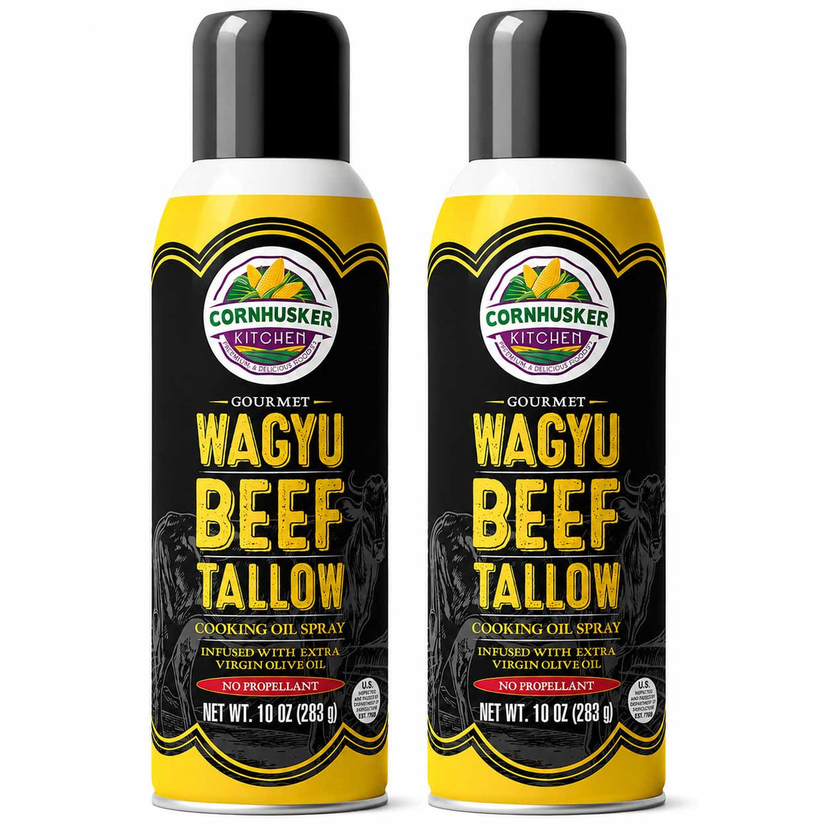 Wagyu Beef Tallow Cooking Oil Spray | Pack of 2 | 10 oz | Cornhusker Kitchen