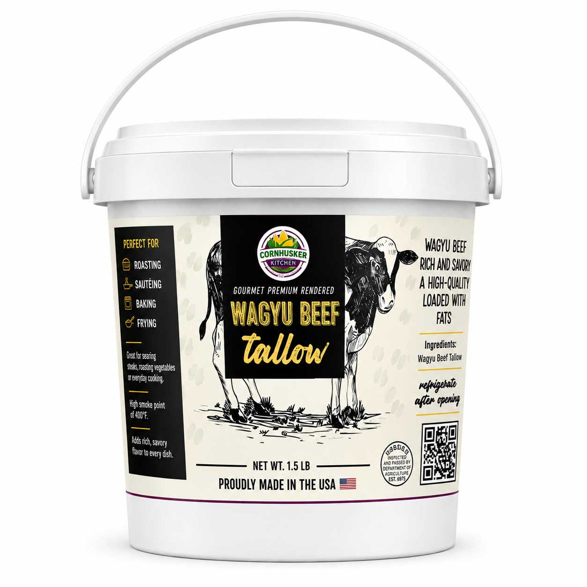 Beef Tallow Tub Bundle | 1.5 lb Wagyu Beef & Beef Tallow | Cornhusker Kitchen