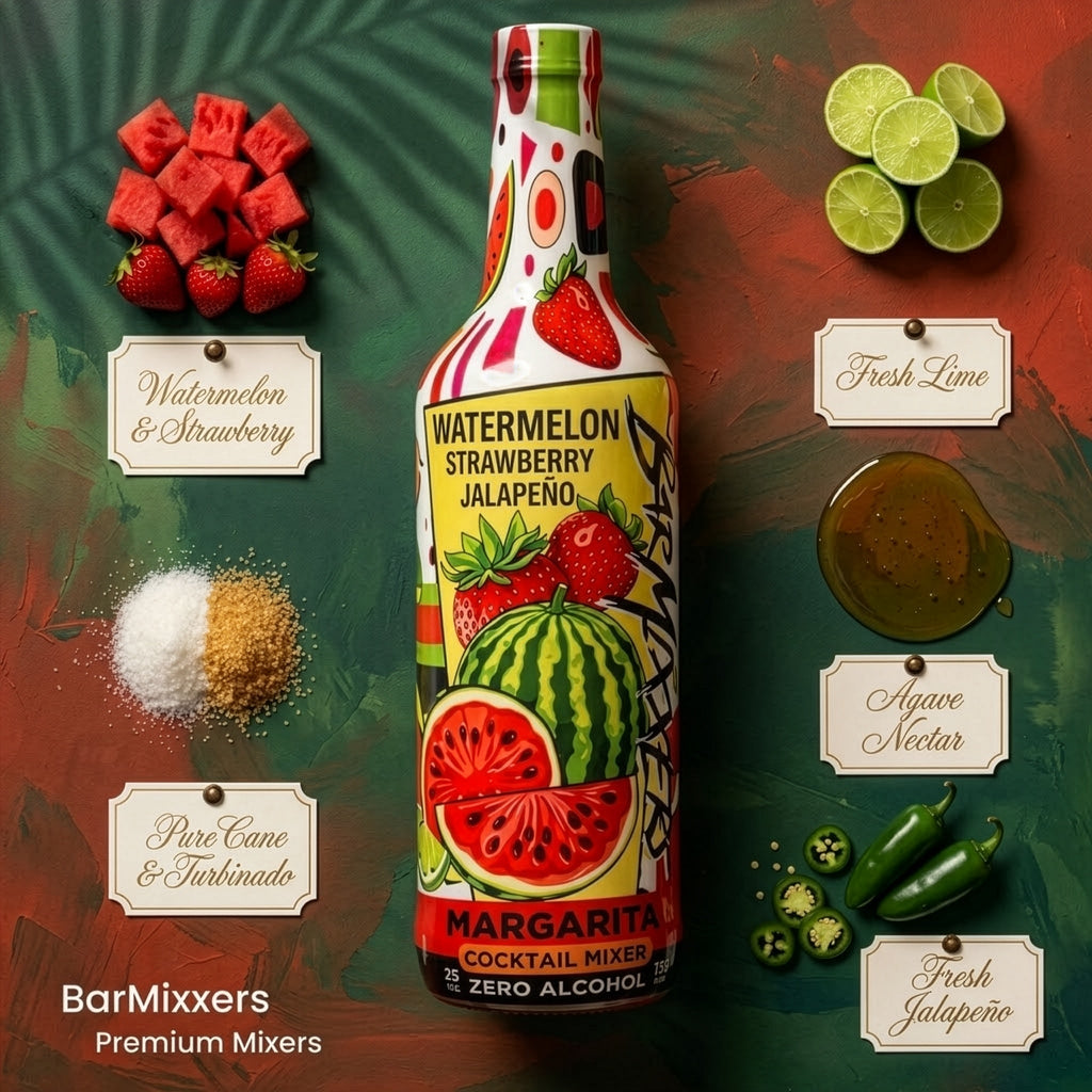 BarMixxers Premium Strawberry Lemon Drop Elixir | Zero-Proof Botanical Mixer | 750ml