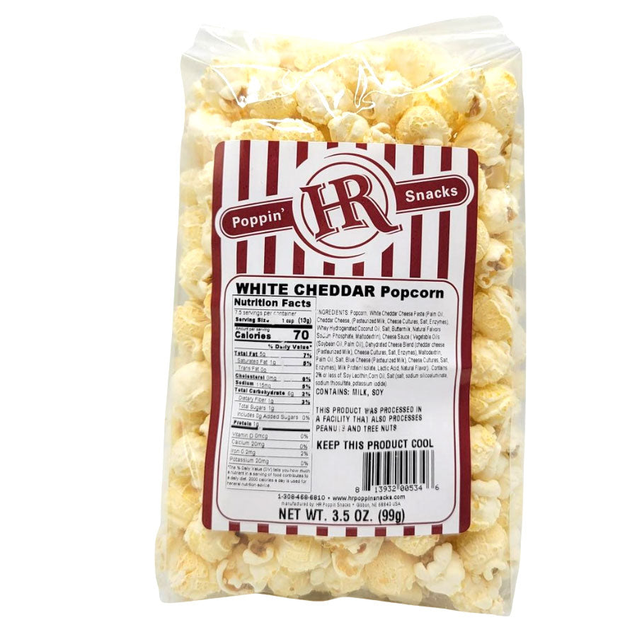 White Cheddar Popcorn | Pack of 4 | 3.5 oz | HR Poppin' Snacks