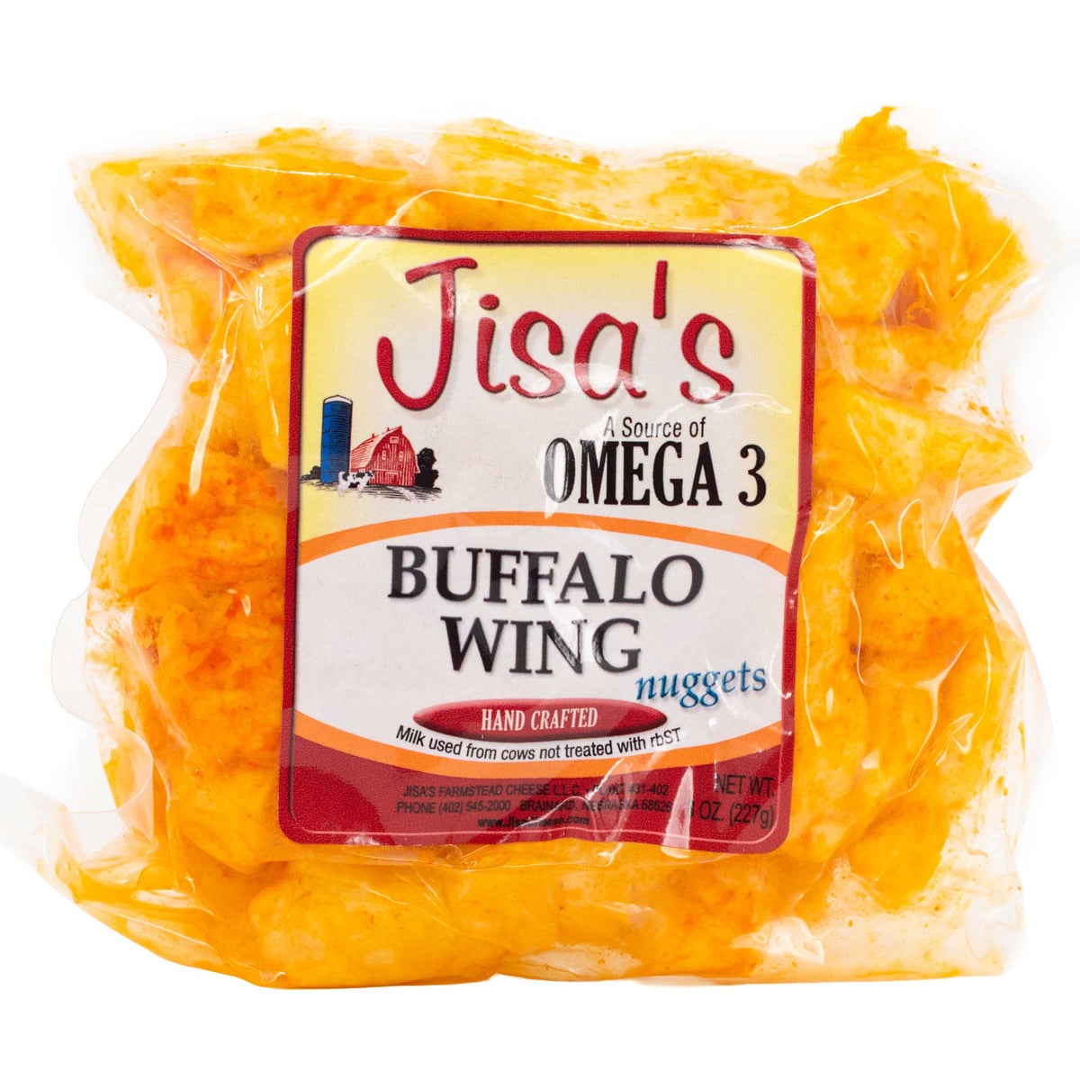 Buffalo Wing Cheese Nuggets | Pack of 6 | 8 oz | Jisa's Farmstead Cheese