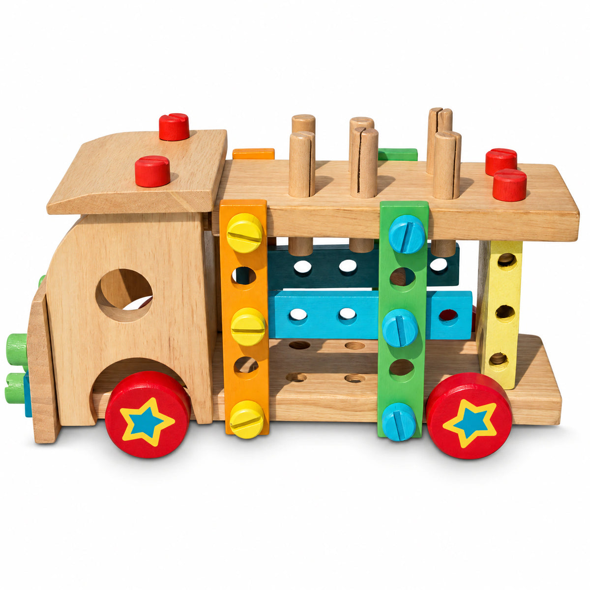 Set of Wooden Truck with Building Tools