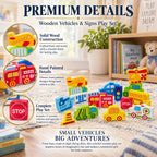 Cars, Ship, Plane, Helicopter and Sign Learning Wooden Blocks Puzzle