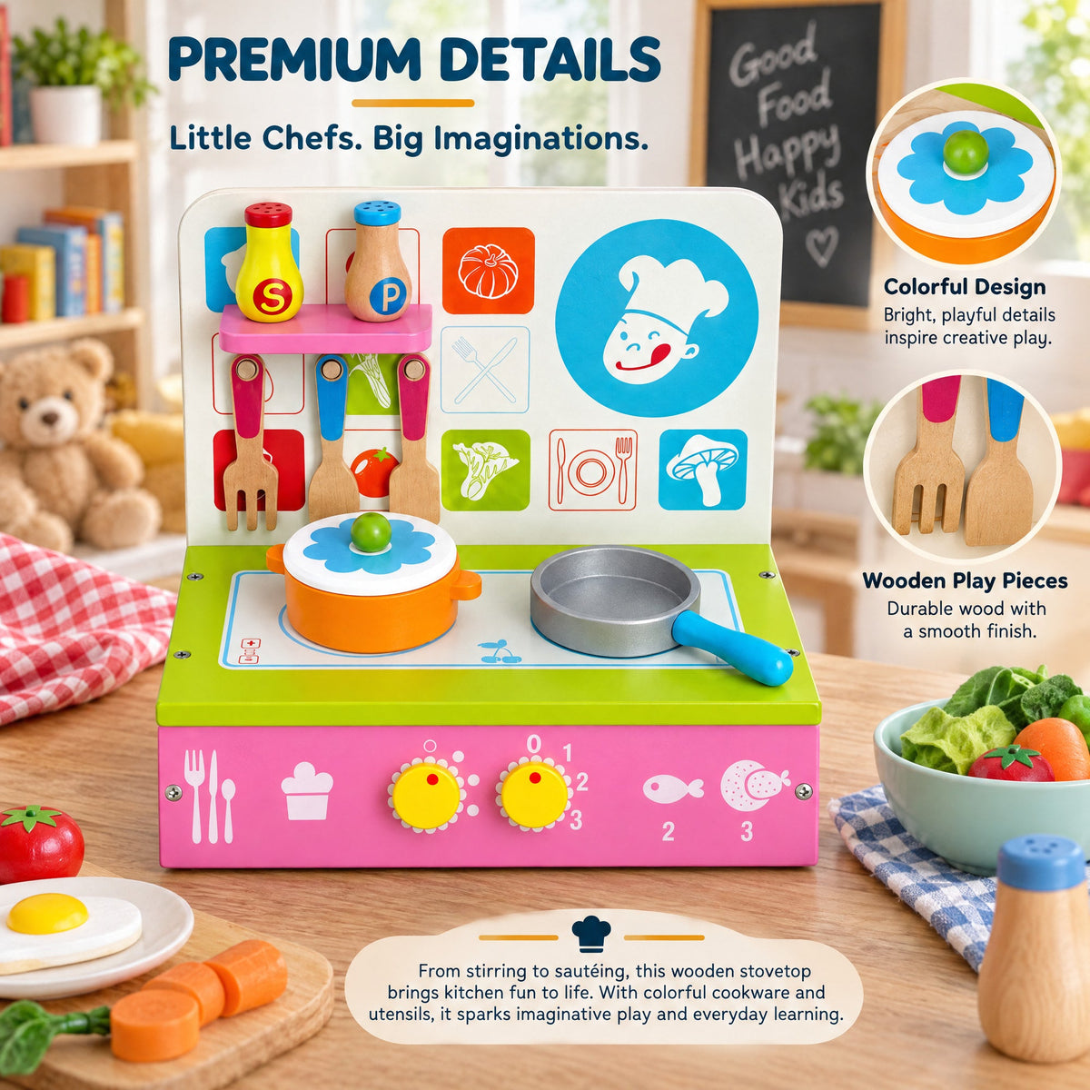 Wooden Kitchen Cooktop Set 12 Inches