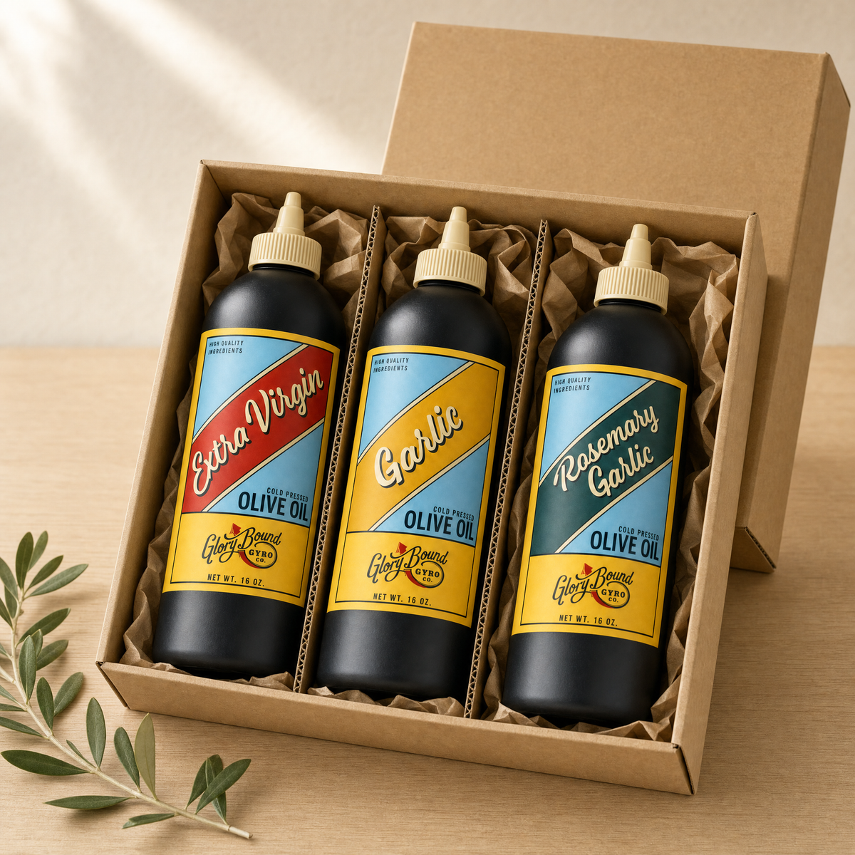 Glory Bound Complete Trio — All 3 Olive Oils, 16 oz each