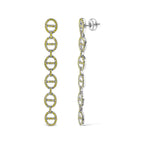 Yellow diamond linked circle drop earrings in sterling silver 1.0 cttw bijoux-nyc direct