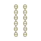 Yellow diamond linked circle drop earrings in sterling silver 1.0 cttw bijoux-nyc direct