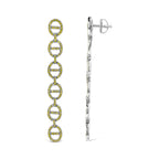 Yellow diamond linked circle drop earrings in sterling silver 1.0 cttw bijoux-nyc direct