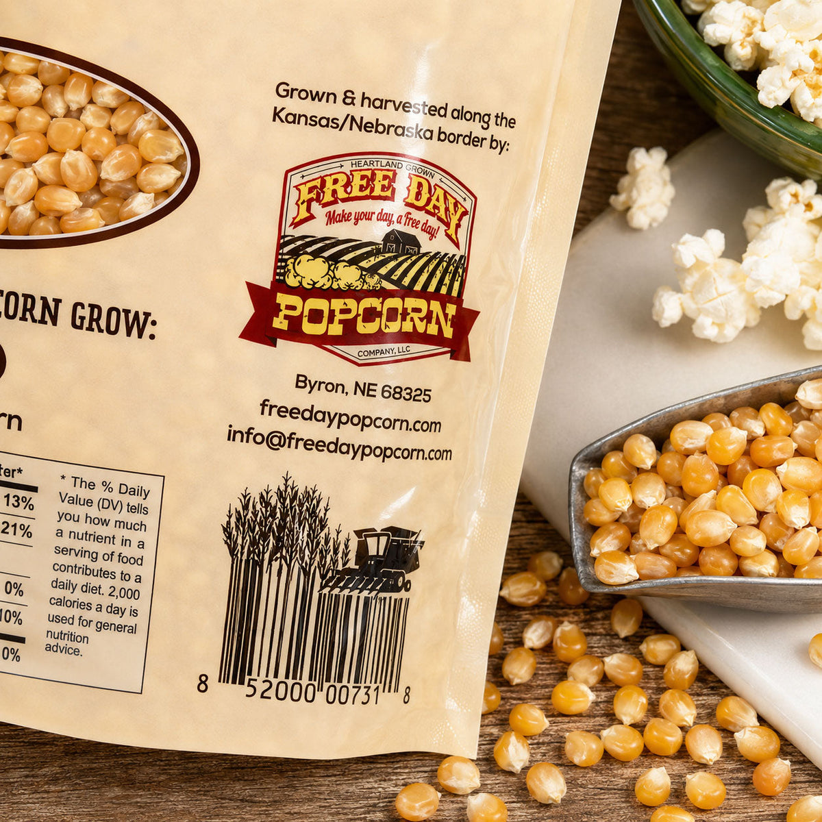 Yellow Butterfly Un-Popped Popcorn | 3 lb | Non-GMO | Free Day Popcorn